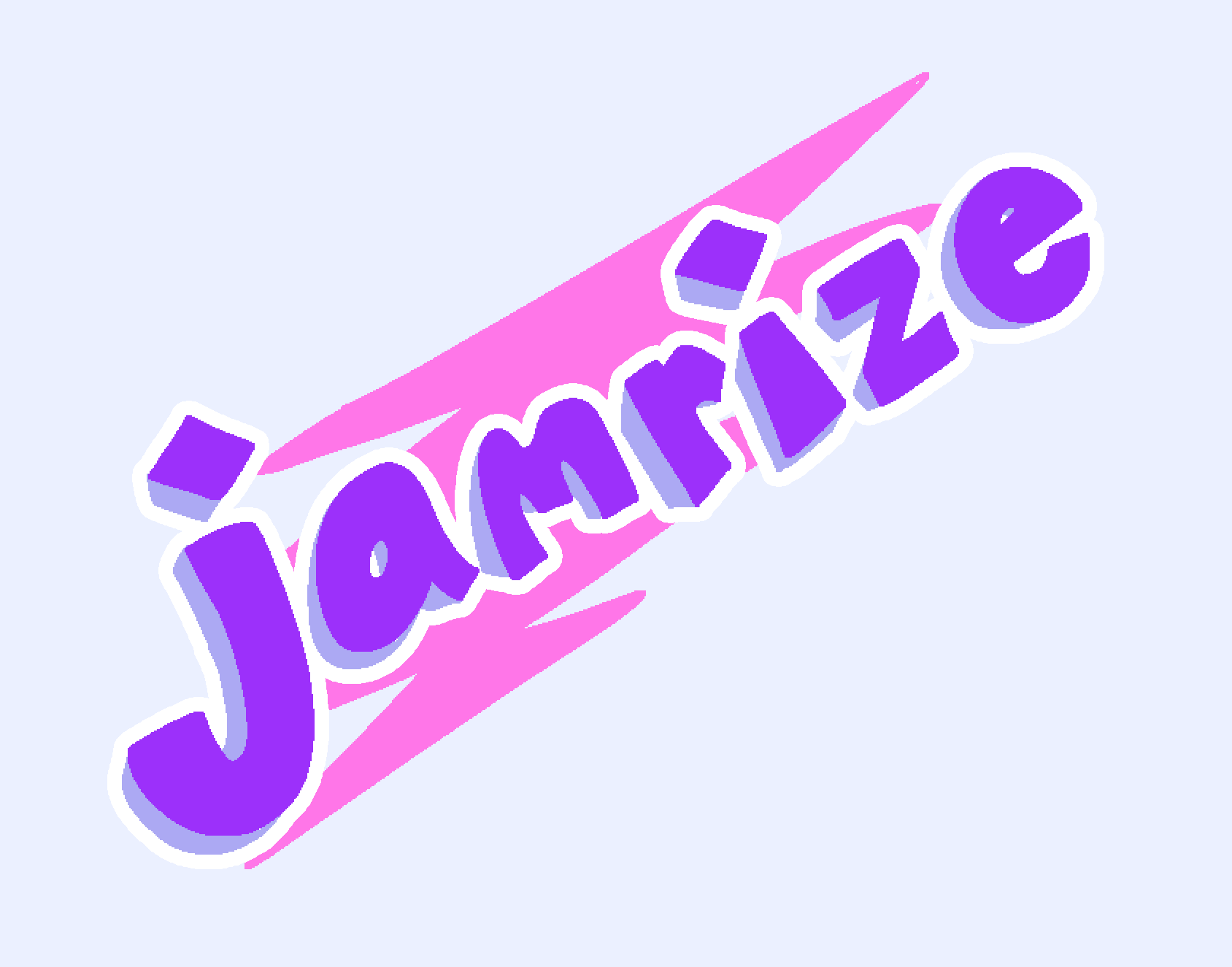 Abstract Jamrize hero logo in purple blue and pink like the 90's cups